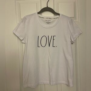 Rae Dunn white ‘LOVE’ short sleeve tee